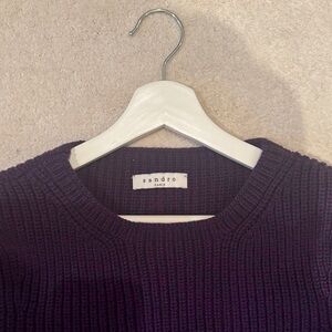 Sandro 100% Merino Wool Purple Women's Crew Neck Sweater